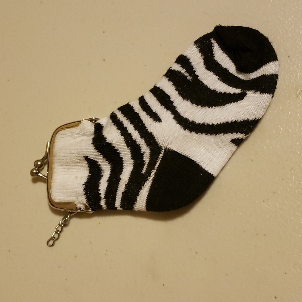 Sock coin purse with keychain